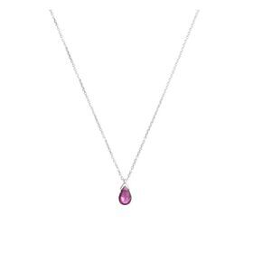 Pink Tourmaline Drop Pendant, 9K  Gold Necklace